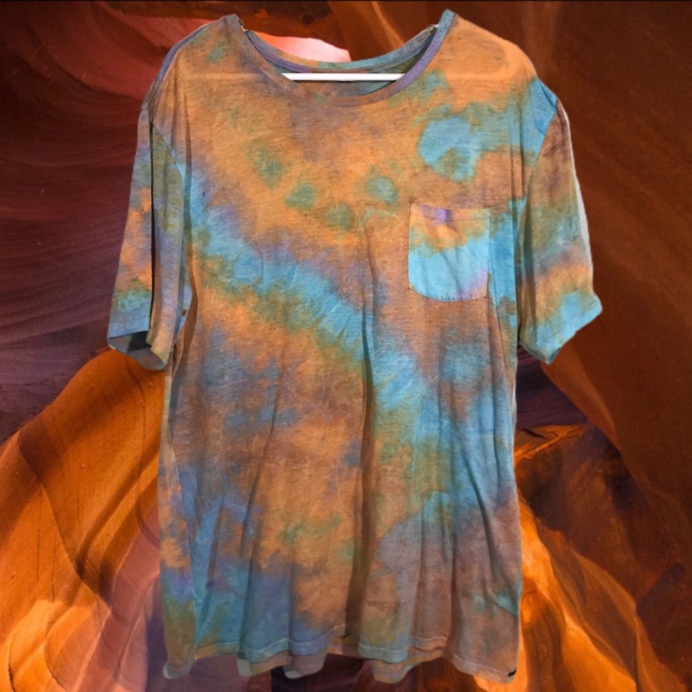 🧡Lightweight cotton tee w/ desert color tie dye
